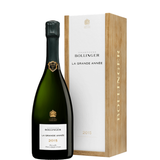Fles Bollinger Grande Année 2015 met houten kist