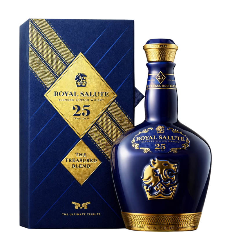Fles CHIVAS ROYAL SALUTE 25 Years The Treasured Blended