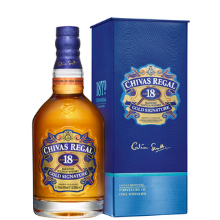 CHIVAS 18 jaar GOUDEN HANDTEKENING 1L.