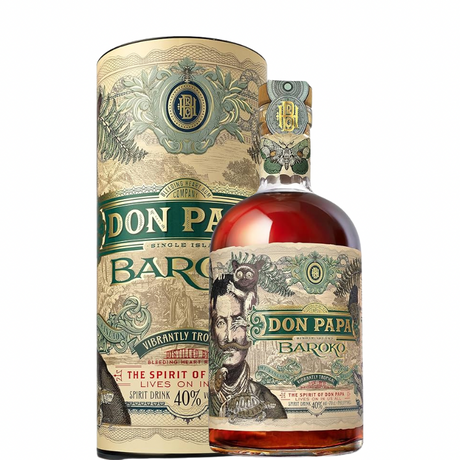 Don Papa Baroko rumfles met koffer