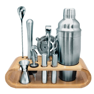Cocktailset met roestvrijstalen bamboe voet