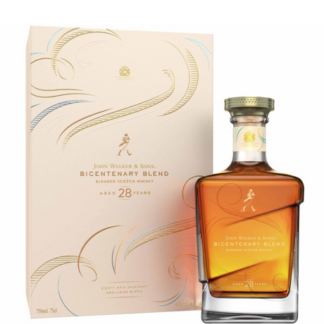 JOHNNIE WALKER BICENTENARY BLEND 28 jaar Met koffer