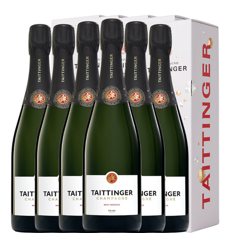 Zes flessen Taittinger Brut Réserve met koffer